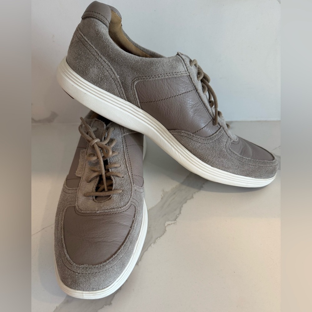 Cole Haan Grand.OS leather Suede pewter oxford court classic walking office 9.5